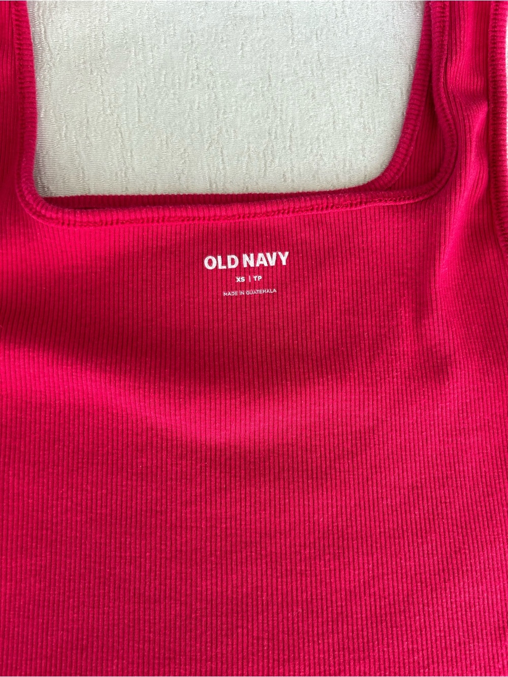 Old Navy Ribbed Square-Neck Tank Top - Hot Pink - Picture 3 of 4